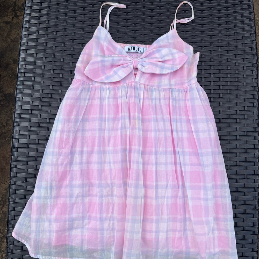 Pink and White Plaid Dress